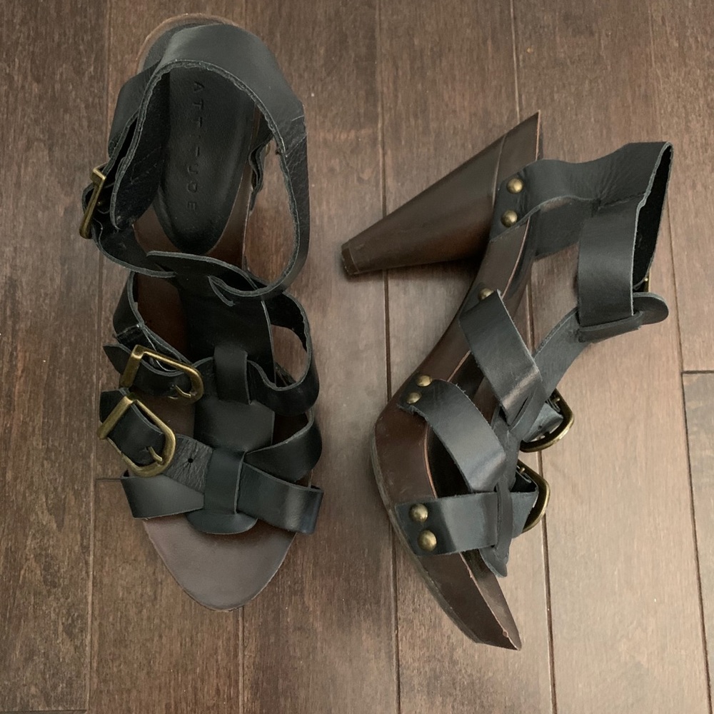 Black chunky heels